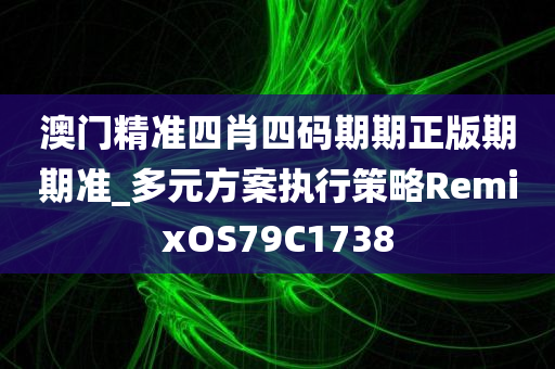 澳门精准四肖四码期期正版期期准_多元方案执行策略RemixOS79C1738