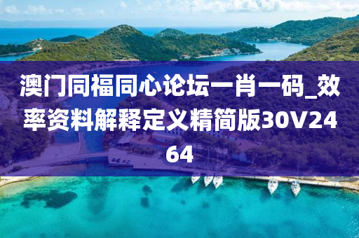 澳门同福同心论坛一肖一码_效率资料解释定义精简版30V2464