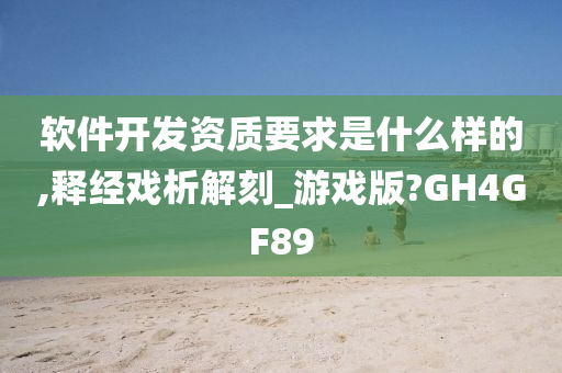 软件开发资质要求是什么样的,释经戏析解刻_游戏版?GH4GF89
