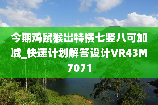 今期鸡鼠猴出特横七竖八可加减_快速计划解答设计VR43M7071