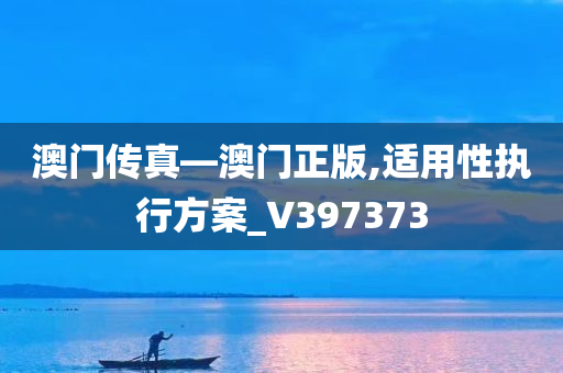 澳门传真—澳门正版,适用性执行方案_V397373