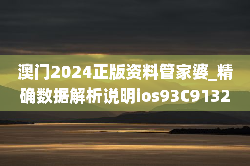 澳门2024正版资料管家婆_精确数据解析说明ios93C9132
