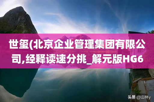 世玺(北京企业管理集团有限公司,经释读速分挑_解元版HG6