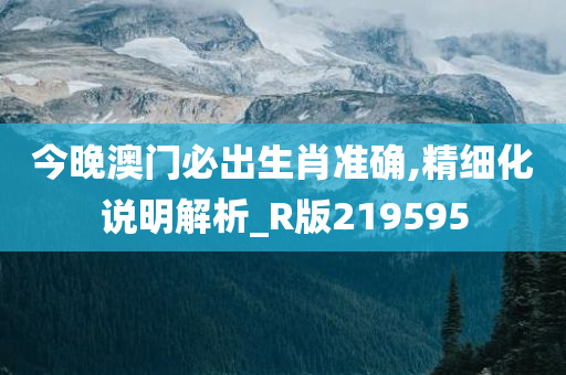 今晚澳门必出生肖准确,精细化说明解析_R版219595