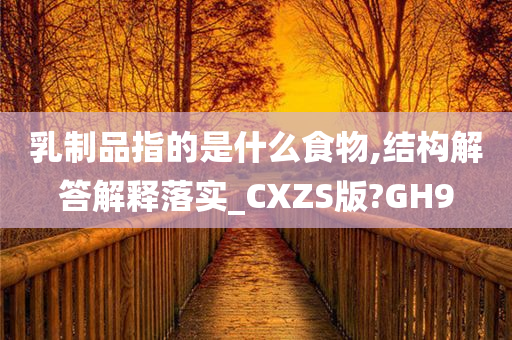 乳制品指的是什么食物,结构解答解释落实_CXZS版?GH9