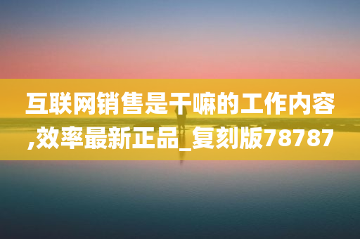 互联网销售是干嘛的工作内容,效率最新正品_复刻版78787