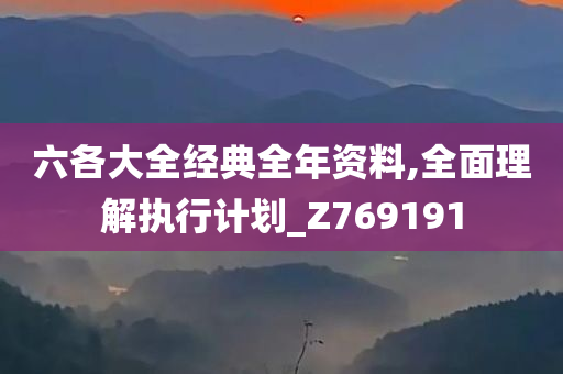六各大全经典全年资料,全面理解执行计划_Z769191