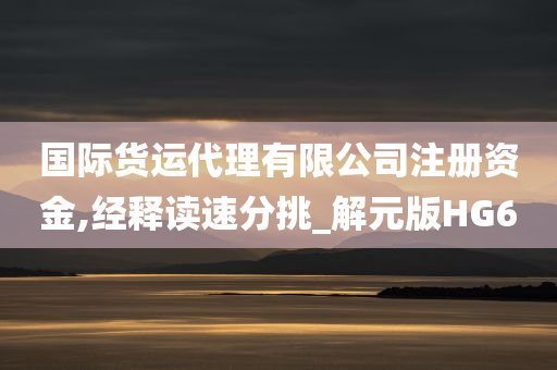 国际货运代理有限公司注册资金,经释读速分挑_解元版HG6