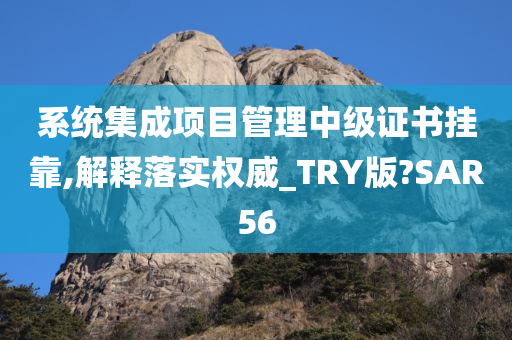 系统集成项目管理中级证书挂靠,解释落实权威_TRY版?今晚必出三肖2025_2025新澳门精准免费提供·精确判断SAR56