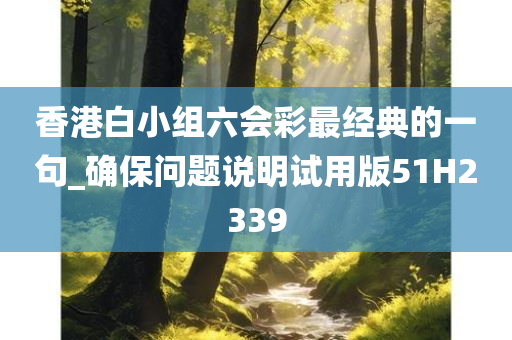 香港白小组六会彩最经典的一句_确保问题说明试用版51H2339