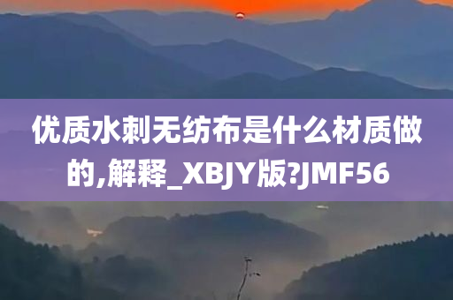 优质水刺无纺布是什么材质做的,解释_XBJY版?JMF56