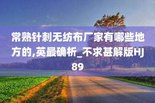 常熟针刺无纺布厂家有哪些地方的,英最确析_不求甚解版HJ89