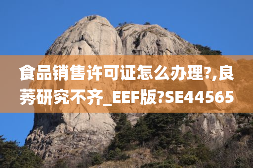 食品销售许可证怎么办理?,良莠研究不齐_EEF版?SE44565