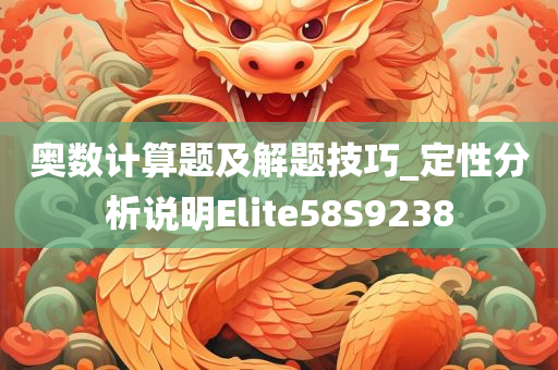 奥数计算题及解题技巧_定性分析说明Elite58S9238