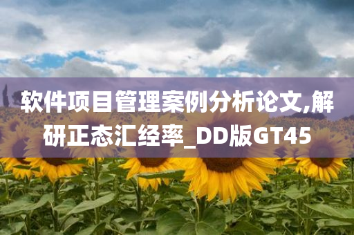 软件项目管理案例分析论文,解研正态汇经率_DD版GT45