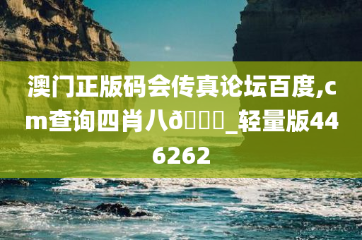 澳门正版码会传真论坛百度,cm查询四肖八??_轻量版446262