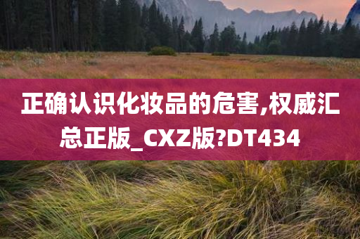 正确认识化妆品的危害,权威汇总正版_CXZ版?DT434