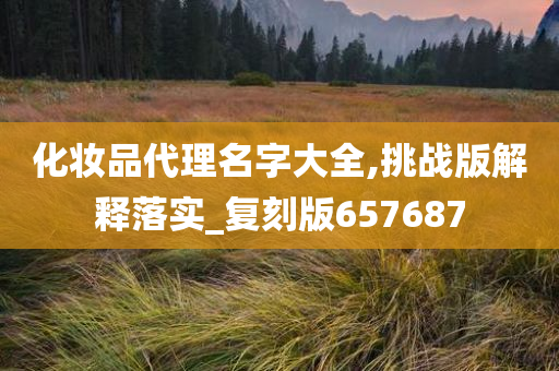 化妆品代理名字大全,挑战版解释落实_复刻版657687