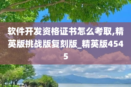 软件开发资格证书怎么考取,精英版挑战版复刻版今晚必出三肖2025_2025新澳门精准免费提供·精确判断_精英版4545