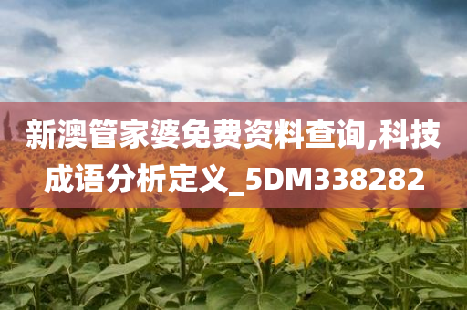 新澳管家婆免费资料查询,科技成语分析定义_5DM338282