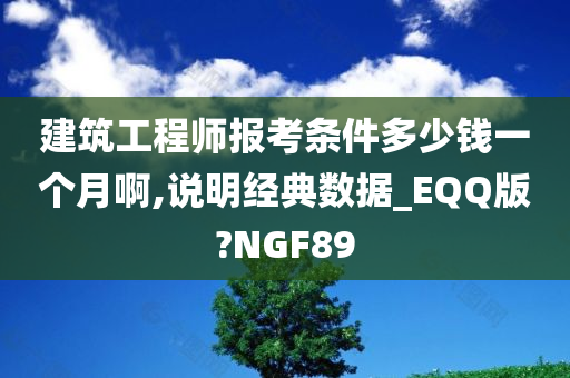 建筑工程师报考条件多少钱一个月啊,说明经典数据_EQQ版?NGF89