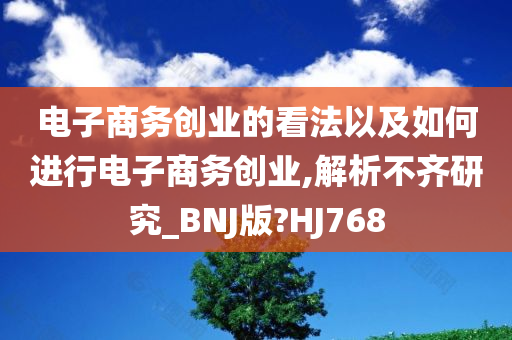电子商务创业的看法以及如何进行电子商务创业,解析不齐研究_BNJ版?HJ768
