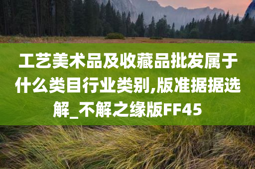 工艺美术品及收藏品批发属于什么类目行业类别,版准据据选解_不解之缘版FF45