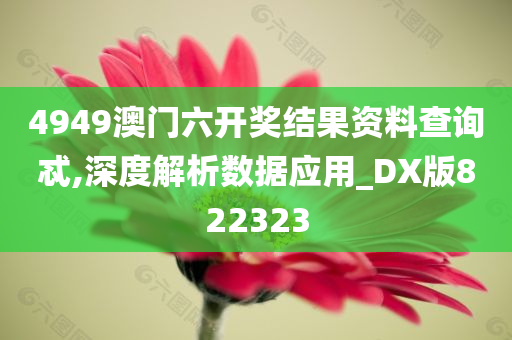 4949澳门六开奖结果资料查询忒,深度解析数据应用_DX版822323