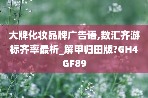 大牌化妆品牌广告语,数汇齐游标齐率最析_解甲归田版?GH4GF89