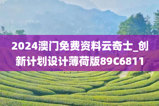 2024澳门免费资料云奇士_创新计划设计薄荷版89C6811