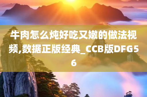 牛肉怎么炖好吃又嫩的做法视频,数据正版经典_CCB版DFG56