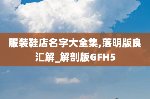 服装鞋店名字大全集,落明版良汇解_解剖版GFH5
