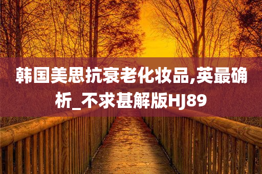 韩国美思抗衰老化妆品,英最确析_不求甚解版HJ89