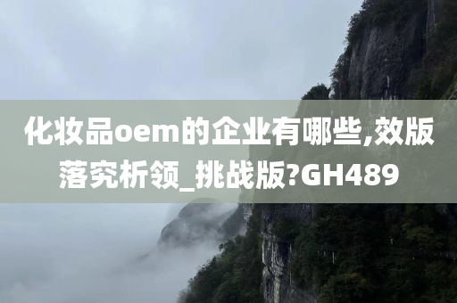 化妆品oem的企业有哪些,效版落究析领_挑战版?GH489