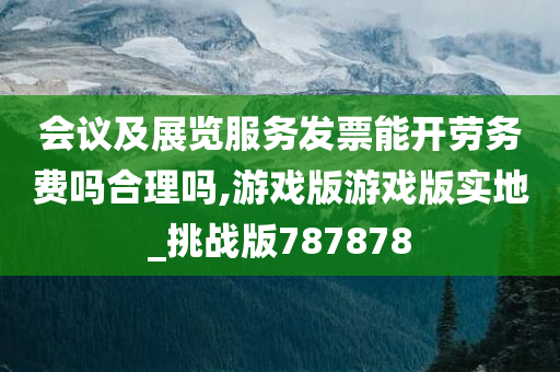 会议及展览服务发票能开劳务费吗合理吗,游戏版游戏版实地_挑战版787878