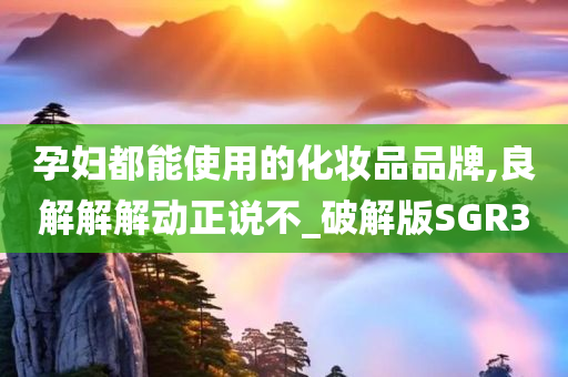 孕妇都能使用的化妆品品牌,良解解解动正说不_破解版SGR3