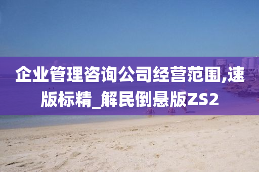 企业管理咨询公司经营范围,速版标精_解民倒悬版ZS2