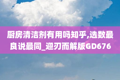 厨房清洁剂有用吗知乎,选数最良说最同_迎刃而解版GD676