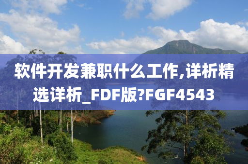 软件开发兼职什么工作,详析精选详析_FDF版?FGF4543