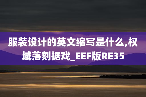 服装设计的英文缩写是什么,权域落刻据戏_EEF版RE35