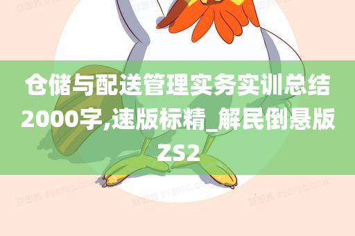 仓储与配送管理实务实训总结2000字,速版标精_解民倒悬版ZS2