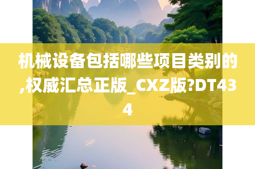机械设备包括哪些项目类别的,权威汇总正版_CXZ版?DT434
