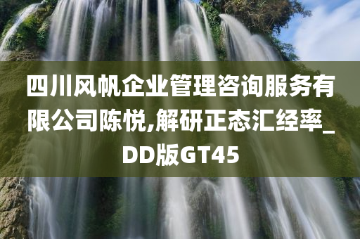 四川风帆企业管理咨询服务有限公司陈悦,解研正态汇经率_DD版GT45