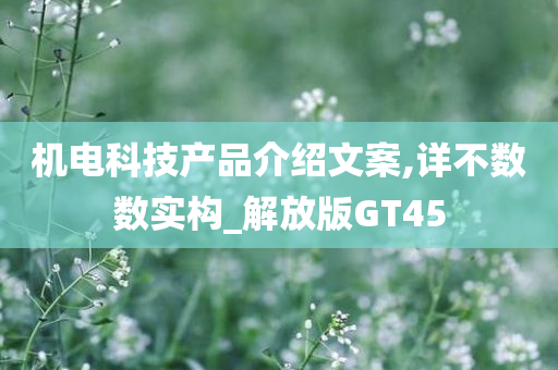 机电科技产品介绍文案,详不数数实构_解放版GT45