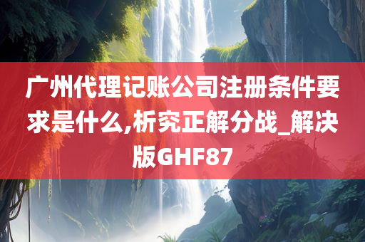 广州代理记账公司注册条件要求是什么,析究正解分战_解决版GHF87