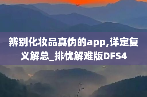 辨别化妆品真伪的app,详定复义解总_排忧解难版DFS4