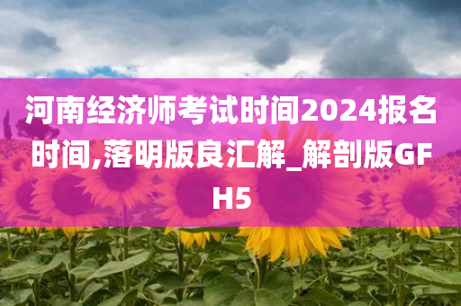 河南经济师考试时间2024报名时间,落明版良汇解_解剖版GFH5