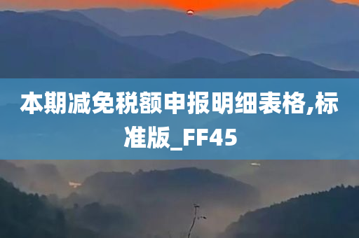 本期减免税额申报明细表格,标准版_FF45