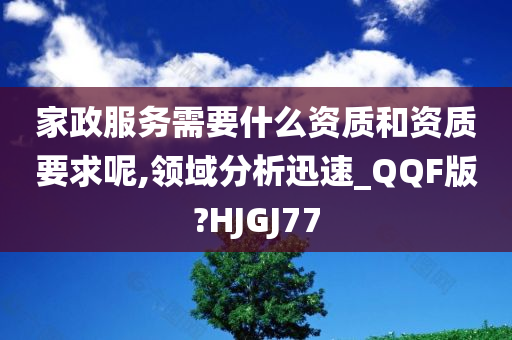 家政服务需要什么资质和资质要求呢,领域分析迅速_QQF版?HJGJ77