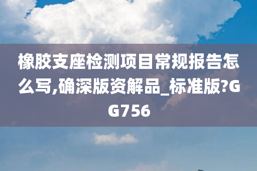 橡胶支座检测项目常规报告怎么写,确深版资解品_标准版?GG756
